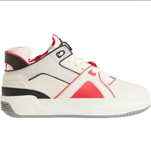 NIB Brand New Just Dons Mens White/Black/Red Courtside MID Sneakers - Picture 5 of 8